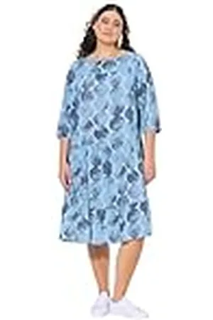 Ulla Popken Kleid mit und Volants Vestido con Volantes y AOP, , 48-50 Mujeres
