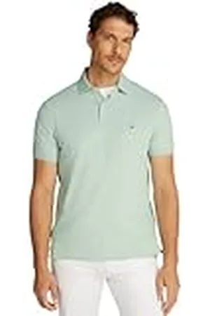 Tommy Hilfiger Polo de manga corta Hombre Regular Fit con botones, Turquesa (Mint Gel Heather), L