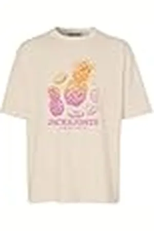 JACK & JONES Jorlafayette tee SS Crew Neck 2 Fst Camiseta, Crema de Mantequilla, S Hombres