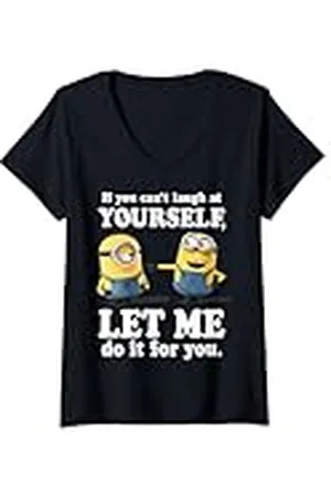 Minions Mujer Minions Laugh At Yourself Camiseta Cuello V