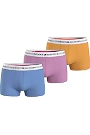 Tommy Hilfiger Pack de 3 Calzoncillos Bóxer para Hombre Algodón Elástico, Multicolor (Iris Blue/Sweetpea/Daylight Orange), S