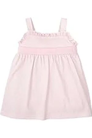 BABIDU Vestido Bebé Niña Verano Algodón 100% con Volantes, Tirantes o Mangas, Cuello Decorativo, Estampados Florales o Plumetti, Diseño Suave, Fresco y Cómodo para Ceremonias, Eventos o Uso Diario
