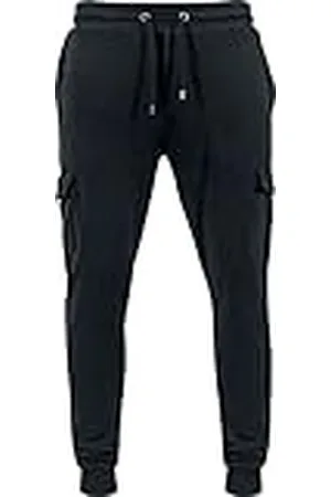 Urban classics Pantalones cargo ajustados, Pantalones Deportivos, Hombre, (Black 7), XL