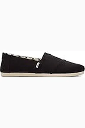 TOMS Alpargata de algodón reciclado, Mocasines Planos Mujer, Negro/Blanco, 35.5 EU