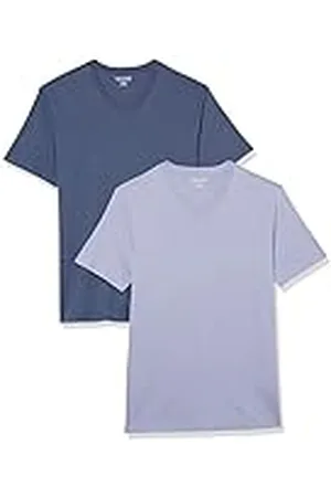 Amazon Camisetas de manga corta con cuello de pico y corte ajustado Hombre, Pack de 2, , M