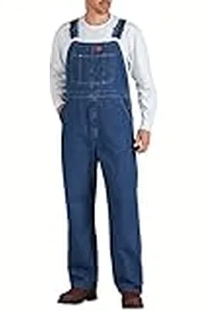 Dickies Pantalón con peto para hombre, piedra, (Stone Washed), 46W x 30L