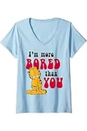 Garfield Mujer Garfiled - Estoy más aburrido que tú Camiseta Cuello V