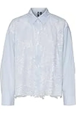 VERO MODA Vmbrit Lace LS Camiseta Wvn Blusa de Manga Larga, , XS para Mujer