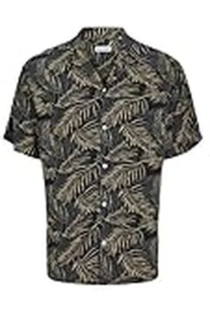 JACK & JONES JACK&JONES PLUS Jjejeff Tropical AOP Resort Shirt Sn Pls Camisa de Manga Corta, , 5XL Hombres