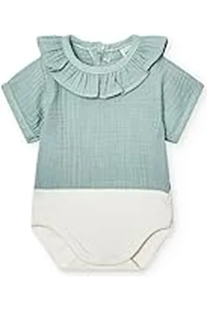 BABIDU Body Bebé Manga Corta Algodón 100%, Body Bebé Recien Nacido Tejido Bambula Con Cuello Volante Suave Transpirable y Hipoalergénico Piel Sensible, Ropa Bebé Niño y Niña Unisex, Básicos Verano