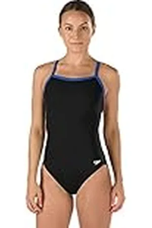 Speedo Bañador de competición con Espalda Abierta, Tejido Endurance, para Mujer - 819016-976, Negro/Azul