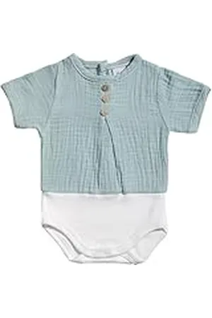 BABIDU Body Bebé Manga Corta Algodón 100%, Body Bebé Recien Nacido Tejido Bambula Suave Transpirable y Hipoalergénico Piel Sensible, Cierre con Botones, Ropa Bebé Niño y Niña Unisex, Básicos Verano