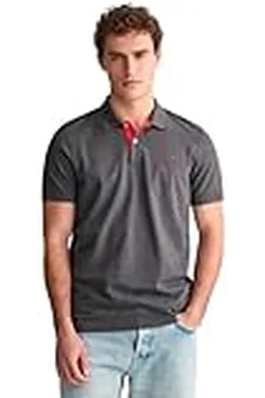 GANT Reg Contrast Pique SS Rugger Camisa de Polo, , 4XL para Hombre