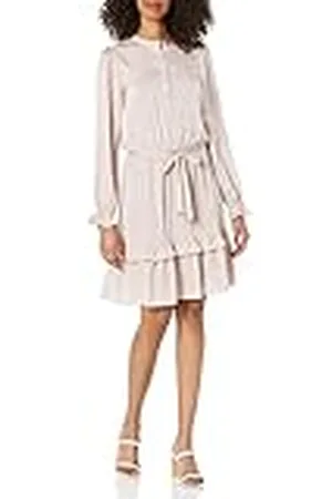 Tommy Hilfiger Vestido Ajustado y Acampanado de Manga Larga para Mujer, , 38