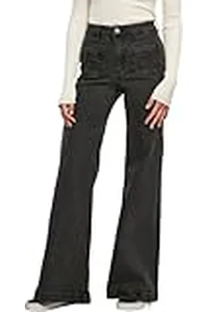 Urban classics Pantalón Vaquero Vintage para Mujer, Negro Lavado, 34