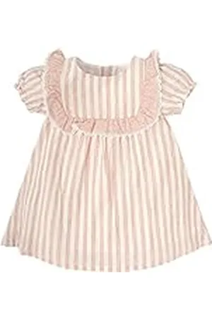 BABIDU Vestido Bebé Niña Verano Algodón 100% con Volantes, Tirantes o Mangas, Cuello Decorativo, Estampados Florales o Plumetti, Diseño Suave, Fresco y Cómodo para Ceremonias, Eventos o Uso Diario