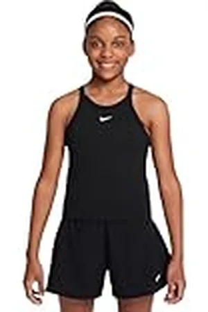 Nike HJ4252-010 - Camiseta sin Mangas con Cuello Alto (niña), Color Blanco y Negro