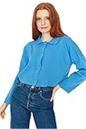 Trendyol Mujer Regular Estándar Cuello Redondo Prendas De Punto Cardigan Suéter, , L