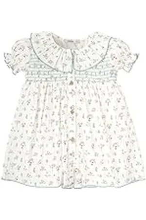 BABIDU Vestido Bebé Niña Verano Algodón 100% con Volantes, Tirantes o Mangas, Cuello Decorativo, Estampados Florales o Plumetti, Diseño Suave, Fresco y Cómodo para Ceremonias, Eventos o Uso Diario