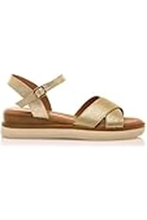 MTNG Sandalias cuña Piel Mujer Daniela 54530 | Hebilla | 60325 Oro