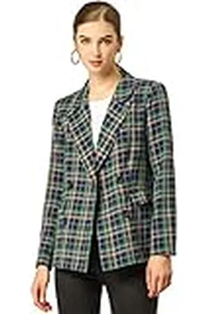 Allegra K Chaqueta de Trabajo Formal con Solapa con Muescas y Doble Botonadura para Mujer, , 44