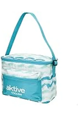 Aktive 62407 Bolsa térmica, 15L portátil con asa Regulable y Bolsillo Frontal, Interior Aislante, diseño Olas, óptimo para Playa, Picnic y Camping, Libre de CFC y azoicos, Medidas 30x18x23 cm