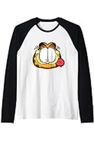 Garfield Garfiled - Cara de personaje gato Camiseta Manga Raglan