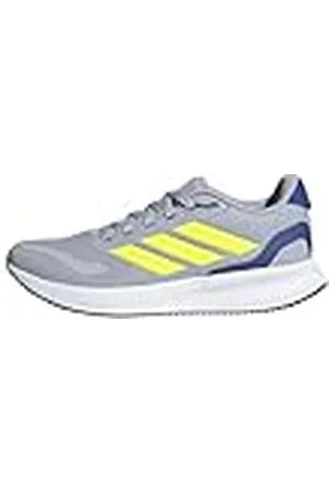 adidas Runfalcon 5-Zapatos, Zapatillas Unisex niños, Halo Silver Lucid Lemon Team Royal Blue, 6.5 UK Child