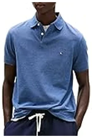 Tommy Hilfiger Polo de manga corta Hombre 1985 Regular Fit, Azul (Faded Indigo Heather), XL