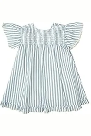 BABIDU Vestido Bebé Niña Verano Algodón 100% con Volantes, Tirantes o Mangas, Cuello Decorativo, Estampados Florales o Plumetti, Diseño Suave, Fresco y Cómodo para Ceremonias, Eventos o Uso Diario