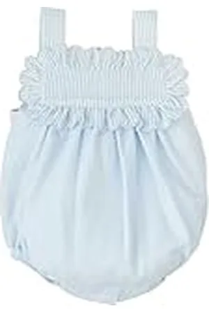 BABIDU Pelele Bebé con Tirantes Modelo Calma, Pelele con Volante en el Pecho y Tirantes a Rayas, Tejido Suave con Caída Ligera, Cierre de Botones Inferior, Ropa Bebé Niño y Niña Unisex Fresca