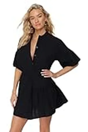 Trendyol Women Beachwear Mini Smock Regular fit Woven Dress Mujer, , 62