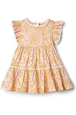 Amazon X Sofia Grainge Vestido de algodón con Encaje y Volantes Bebé Niña, , 24 Meses