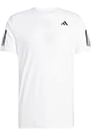 adidas Hombre Club Tennis Climacool 3-Stripes T-Shirt, White, L