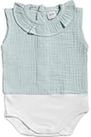 BABIDU Body Bebé Sin Mangas Algodón 100%, Body Bebé Recien Nacido Tejido Bambula Con Cuello Volante Suave Transpirable y Hipoalergénico Piel Sensible, Ropa Bebé Niño y Niña Unisex, Básicos Verano