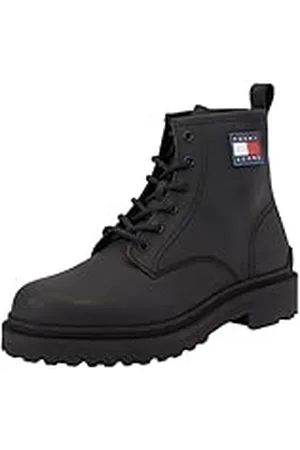 Tommy Hilfiger Botas bajas Hombre Leather Lace Up con cordones, (Black), 42 EU