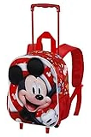 Disney Mickey Minnie-Mochila 3D con Ruedas Pequeña, 26 x 34 cm, Capacidad 12.5 L