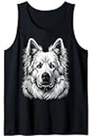 MyAnimal - Your Favourite Animal Wear Pastor blanco suizo como retrato en estilo de dibujo Camiseta sin Mangas