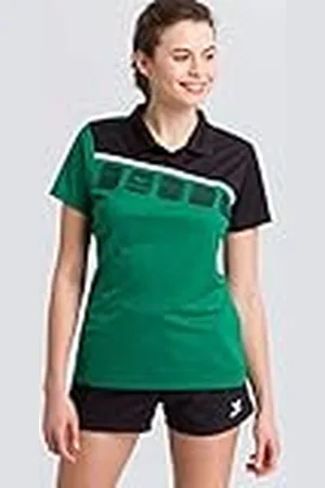 Erima 1111915 Polo de Tenis, Mujer, Smaragd/Negro/Blanco, 34