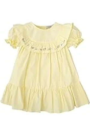 BABIDU Vestido Bebé Niña Verano Algodón 100% con Volantes, Tirantes o Mangas, Cuello Decorativo, Estampados Florales o Plumetti, Diseño Suave, Fresco y Cómodo para Ceremonias, Eventos o Uso Diario