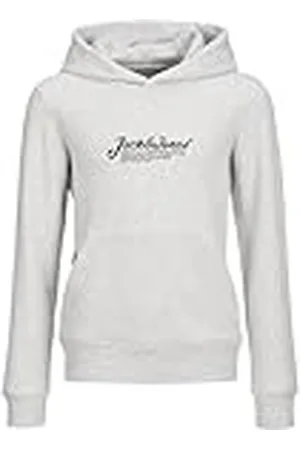 JACK & JONES Sweat Hood Jjbeau Sudadera con Capucha Jnr, Color Blanco, 140 cm para Hombre