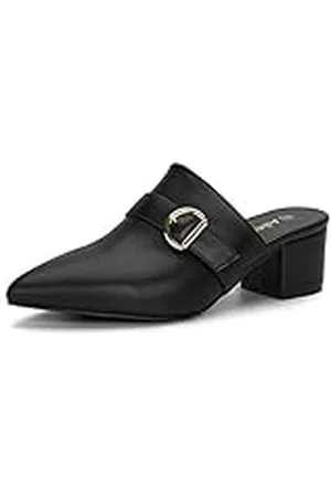 Allegra K Zapatos Mulas Talón De Bloque De Punta Estrecha para Mujeres 40