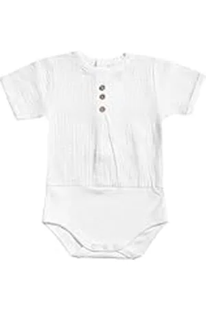BABIDU Body Bebé Manga Corta Algodón 100%, Body Bebé Recien Nacido Tejido Bambula Suave Transpirable y Hipoalergénico Piel Sensible, Cierre con Botones, Ropa Bebé Niño y Niña Unisex, Básicos Verano
