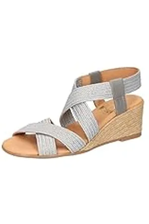 2Go 8046-802, Sandalias con cuña Mujer, Plata, 38 EU