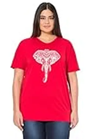 Ulla Popken T-Shirt mit Tierchendruck, Oversize Camiseta con Estampado de Animales, , 54-56 Mujeres