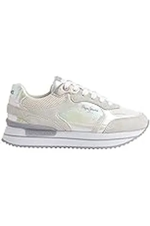 Pepe Jeans RUSPER Pearl, Zapatilla con Plataforma Mujer, White, 35 EU