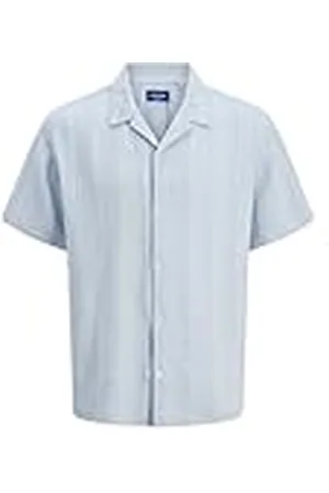JACK & JONES Shirt Camiseta Joreaster Patras Resort SS, Color Azul, L Hombres