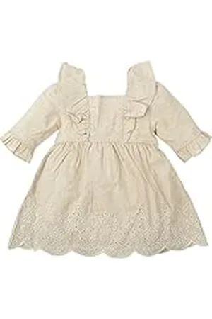 BABIDU Vestido Bebé Niña Verano Algodón 100% con Volantes, Tirantes o Mangas, Cuello Decorativo, Estampados Florales o Plumetti, Diseño Suave, Fresco y Cómodo para Ceremonias, Eventos o Uso Diario