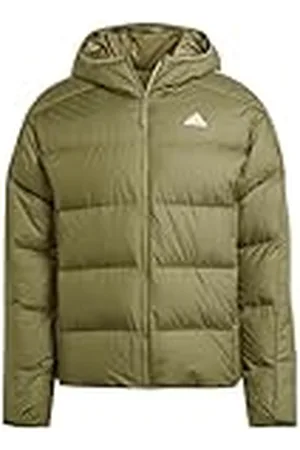 adidas Hombre Essentials Midweight Down Hooded Stripes Jacket, , 4XL