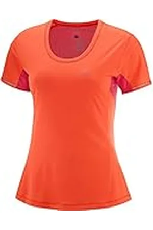 Salomon Cami seta deportiva de manga corta, agile ss tee w, mezcla de sintéticos, coral , mujer, talla: XS